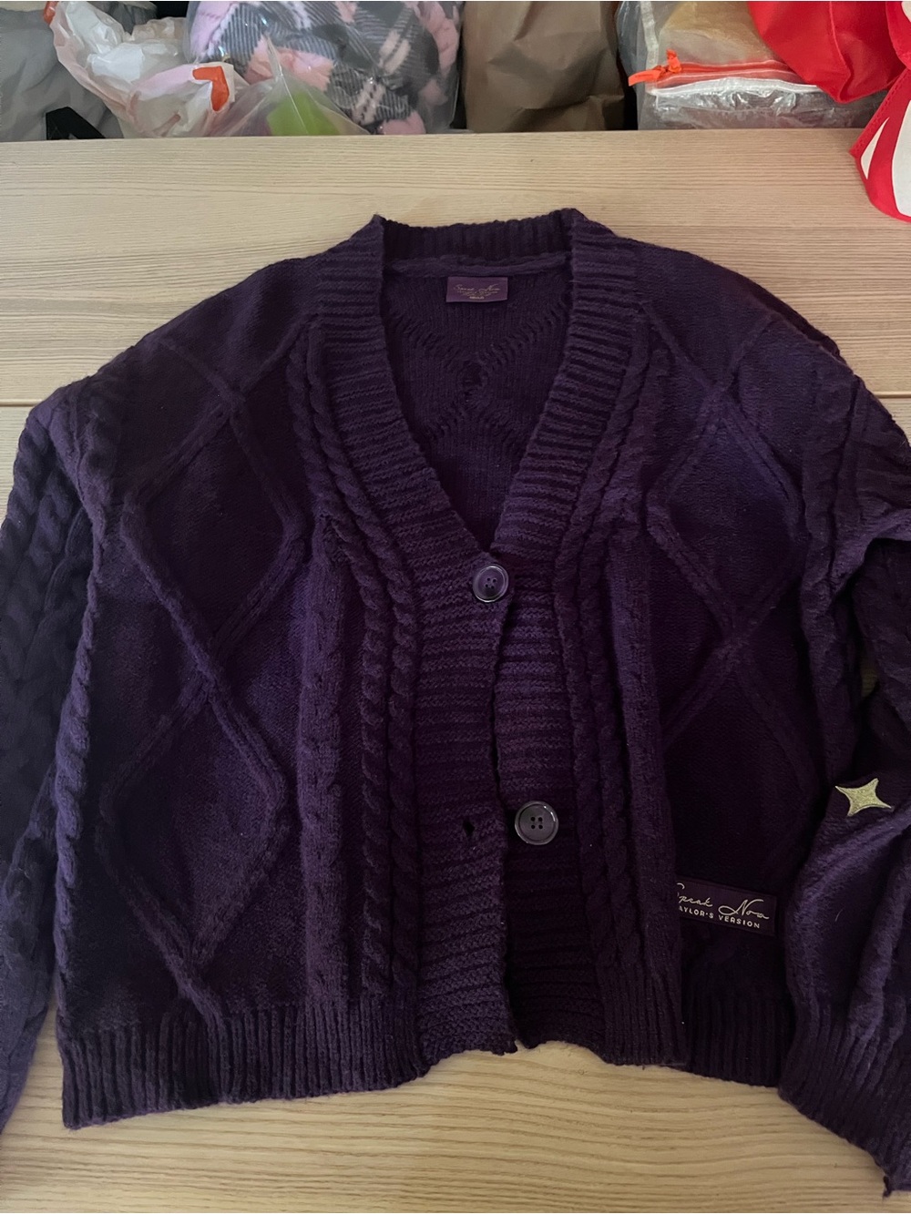 Taylor Swift Speak Now Taylor's Version Purple Knit Cardigan Size M/L